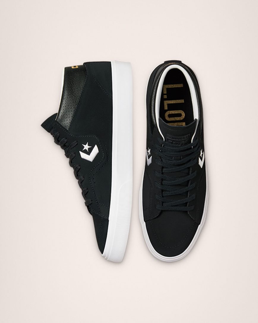 Skate Topanky Converse CONS Louie Lopez Pro Stredne Damske Čierne Biele | SK BHCID8